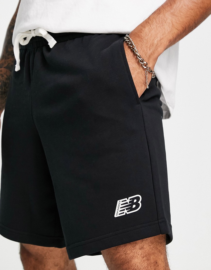 new balance - svarta shorts med logga-svart/a