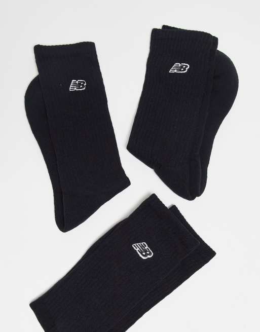 New Balance – Svarta sportstrumpor med broderad logga, 3-pack, 2 av 4