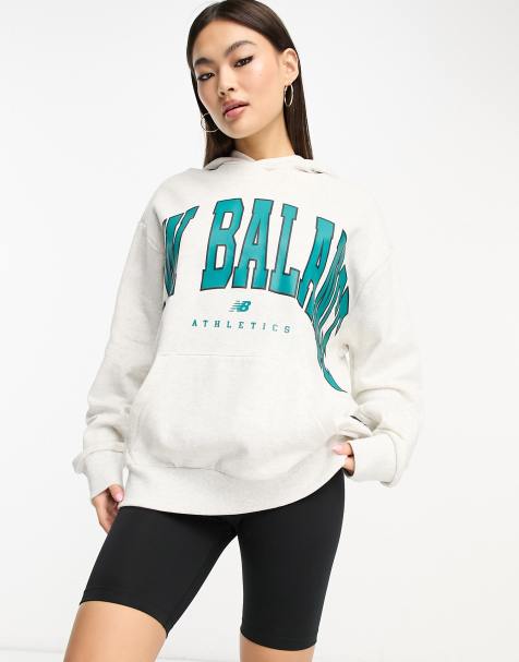 New Balance - sweat à capuche avec large logo - Gris - view 1