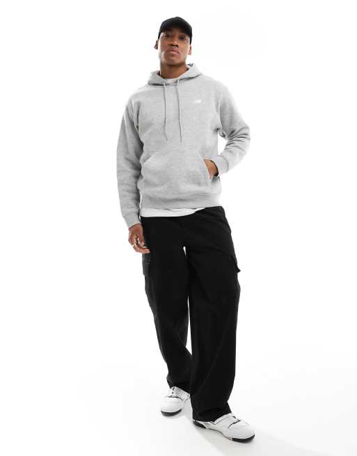 New Balance - Sweat à capuche brossé avec petit logo - Gris, 3 de 4