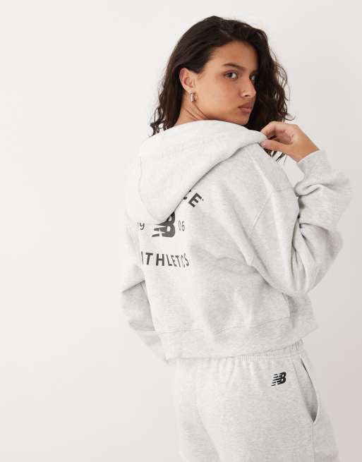New Balance sweat polaire zippé intégral gris, 2 de 4