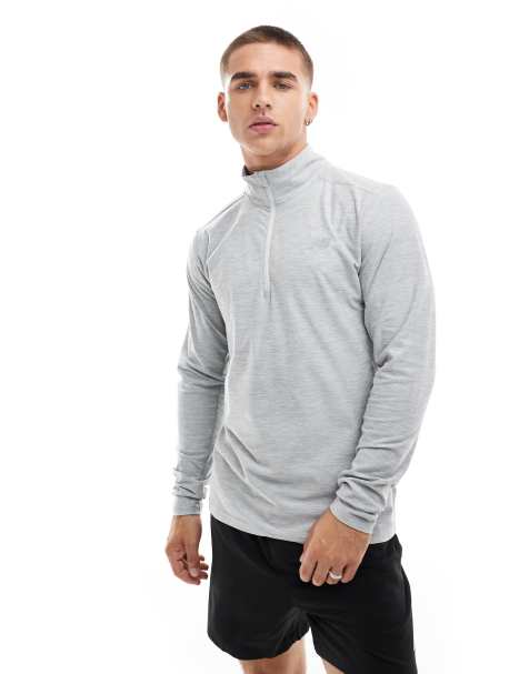 New Balance - Sweatshirt met 1/4 rits in grijs - view 1