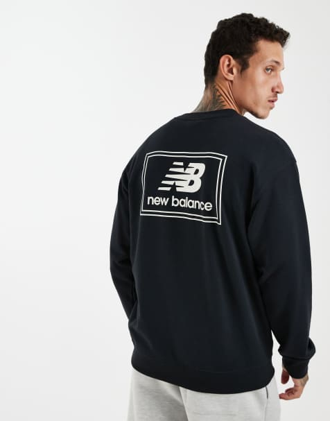 New Balance sweatshirt met geweven label en graphic in zwart - view 1