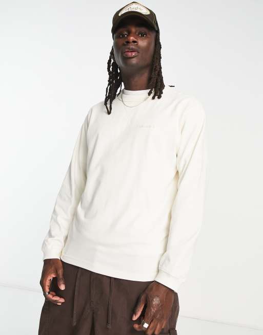 New Balance - Sweatshirt met logo in gebroken wit met wassing