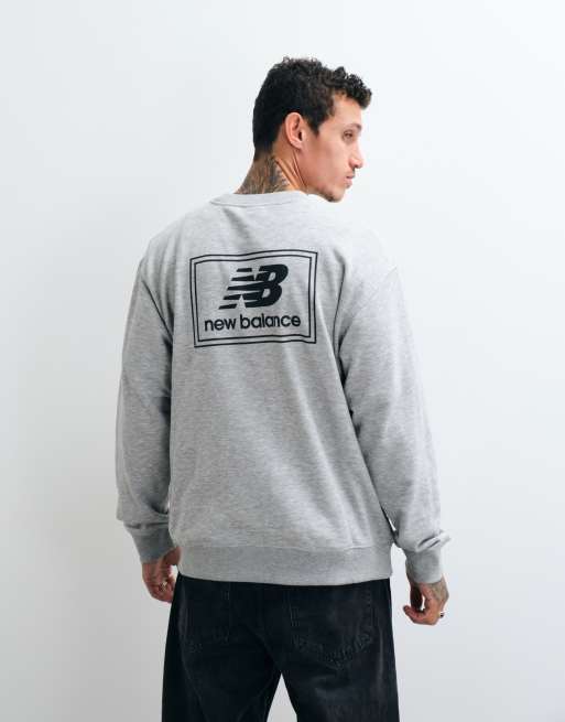 New Balance Sweatshirt mit gewebtem Label-Print in Grau, 4 von 5