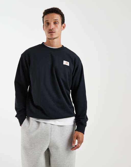 New Balance Sweatshirt mit gewebtem Label-Print in Schwarz, 3 von 5