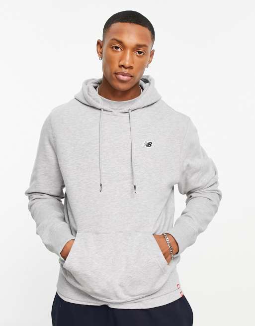 New Balance – Szara bluza z kapturem i małym logo