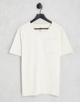 New Balance washed pocket t-shirt with logo in off white - ASOS Price Checker
