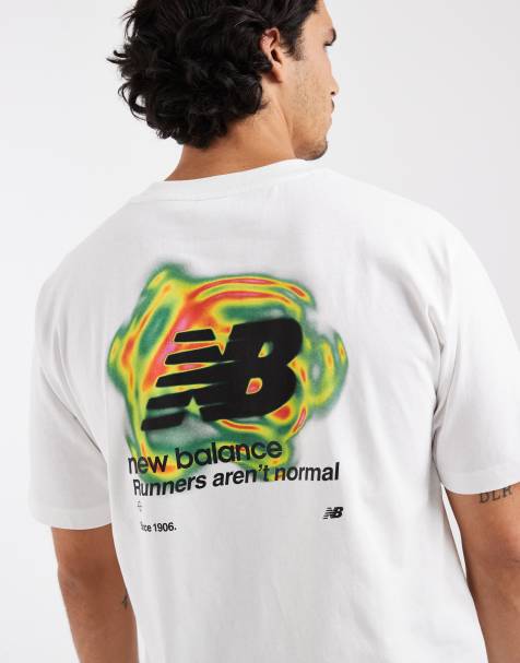 New Balance - T-shirt bianca con grafica mappa termica - view 1