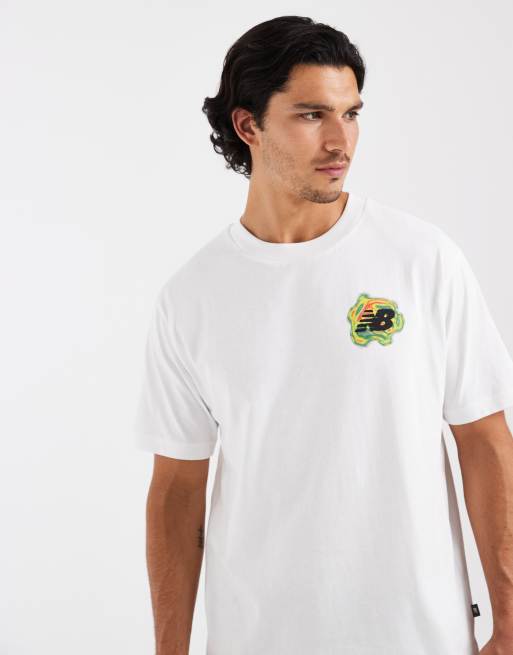 New Balance - T-shirt bianca con grafica mappa termica, 5 di 5