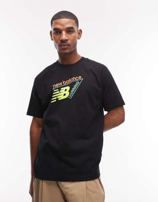 New Balance - T-shirt classique avec logo tricolore - Noir