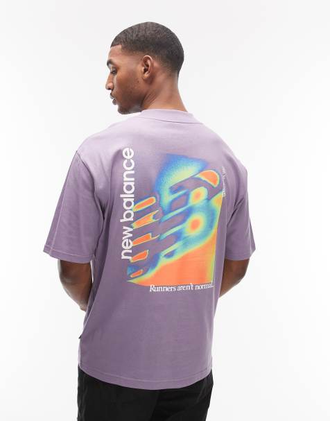 New Balance - T-shirt classique avec trois logos et motif carte thermique - Violet - view 1
