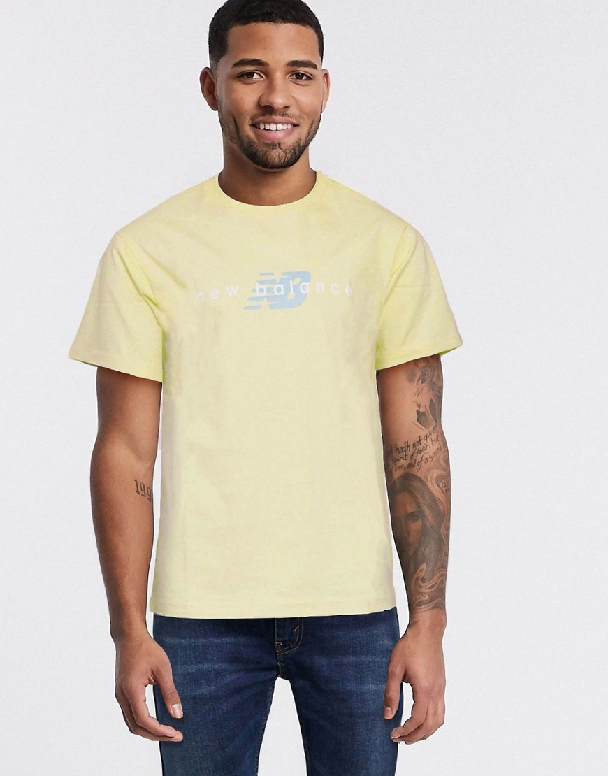 New Balance - T-shirt con logo gialla-Giallo