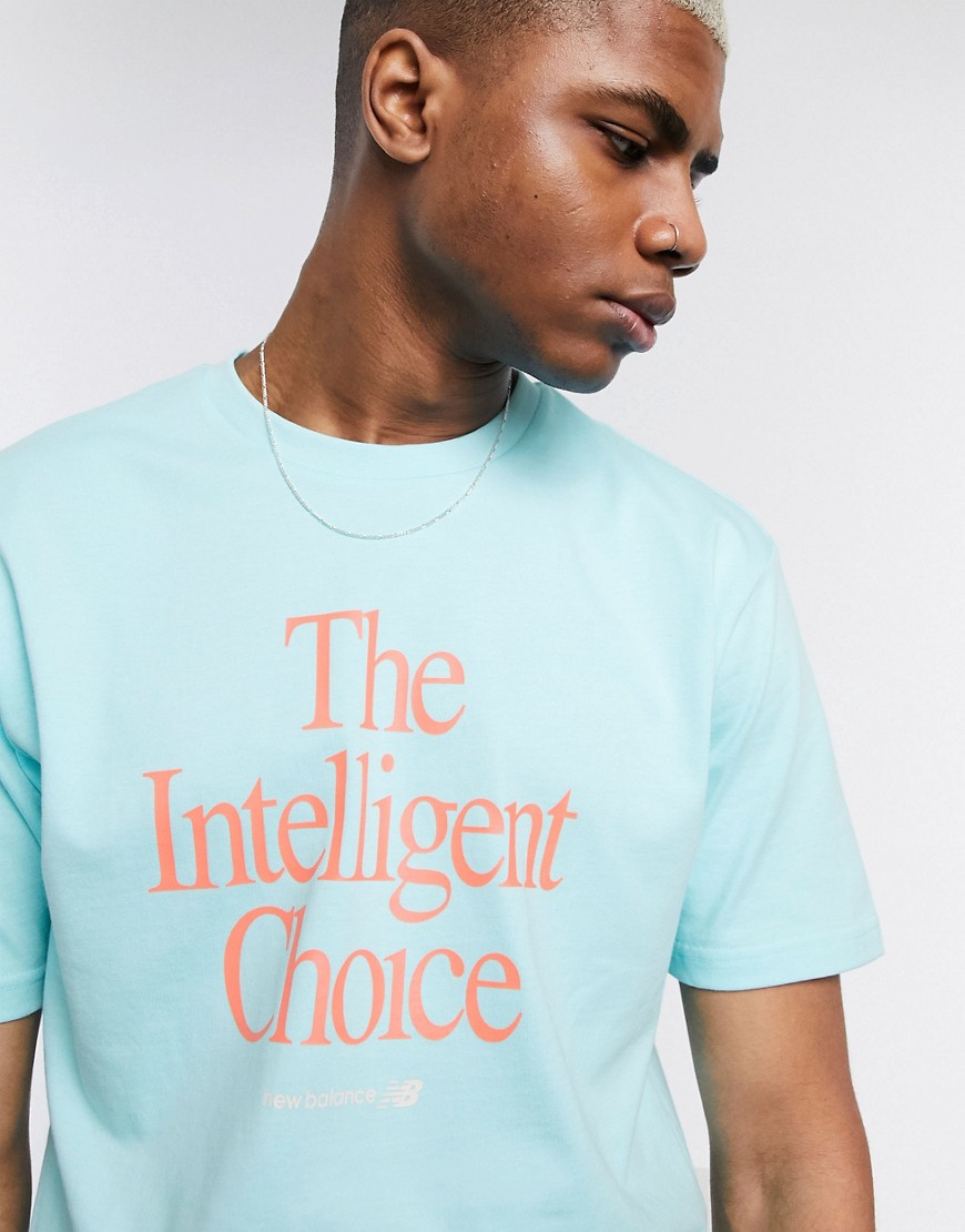 New Balance - T-shirt con scritta Intelligent Choice menta-Verde