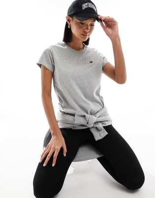 New Balance Nb small logo tee in grey - ASOS Price Checker