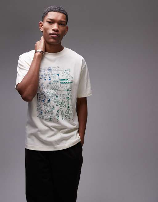 New Balance - T-shirt met hardloopprint in gebroken wit, 3 van 4