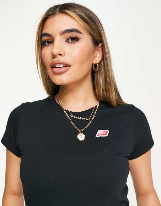 New Balance - T-shirt met klein logo in zwart, 2 van 4