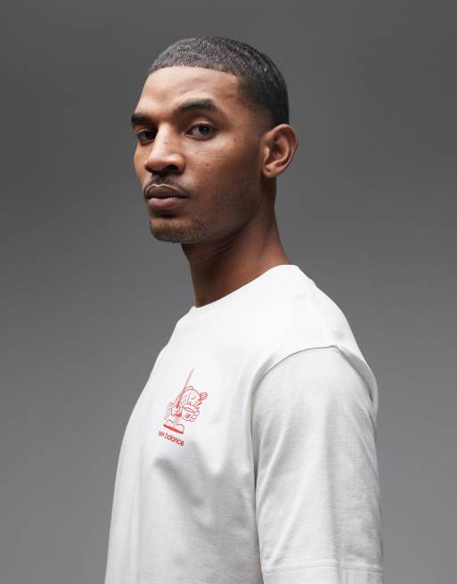 New Balance - T-shirt met Ramen-print in wit, 4 van 5