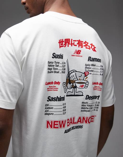 New Balance - T-shirt met Ramen-print in wit, 5 van 5