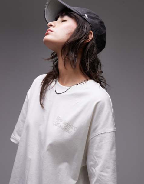 New Balance - T-shirt oversize à imprimé graphique - Crème - view 1