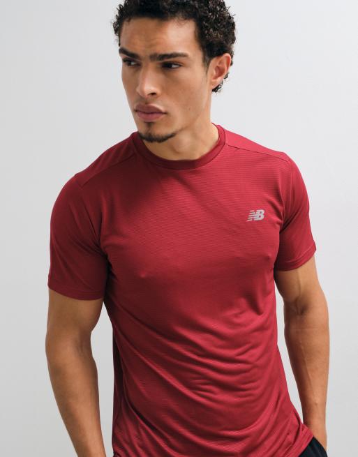 New Balance t-shirt sportiva essenziale bordeaux, 3 di 5
