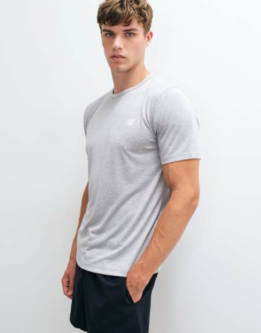 New Balance t-shirt sportiva essenziale utility grigia, 3 di 5