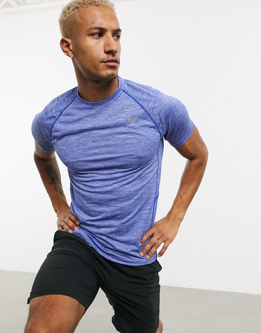 New Balance - Tenacity - Blå trænings-T-shirt med logo