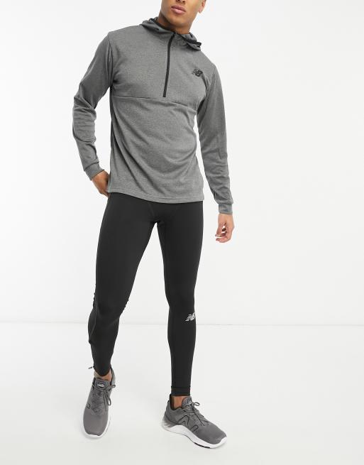 New Balance - Tenacity - Felpa a maniche lunghe con cappuccio grigia con zip corta, 2 di 4