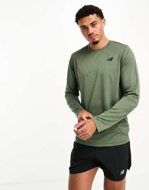 New Balance Tenacity Football Training long sleeve top in green ASOS