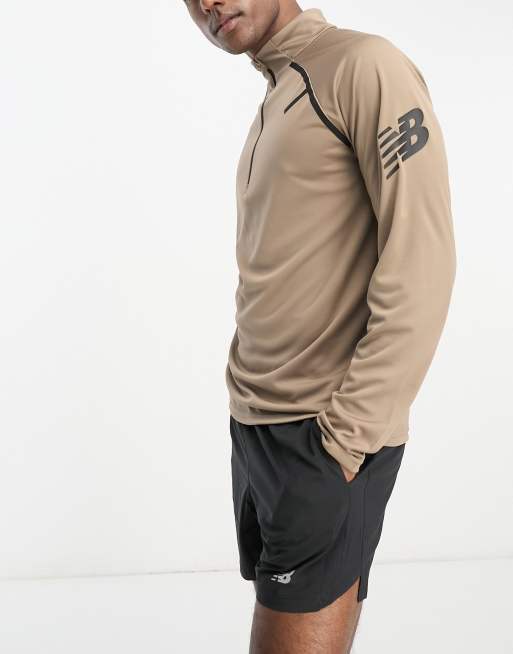 New Balance - Tenacity Football Training - Top à col zippé - Champignon