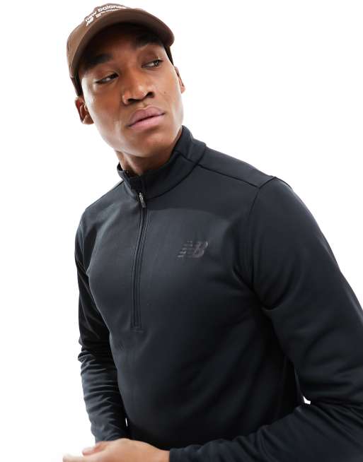 New Balance Tenacity half zip jumper in black