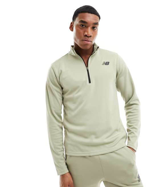 New Balance Tenacity half zip jumper in tan, 2 of 5