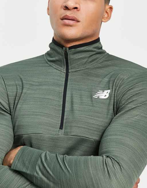 New Balance – Tenacity – Oberteil in Khaki mit kurzem Reißverschluss, 3 von 4