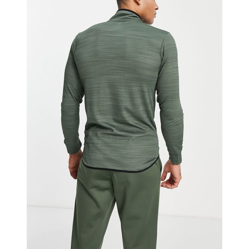 Activewear I2gRh New Balance - Tenacity - Top verde kaki con zip corta