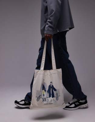 New Balance New Balance 'Tennis' graphic tote bag in canvas-Neutral