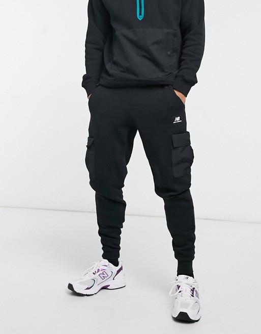 New Balance terrain joggers in black with mesh pockets