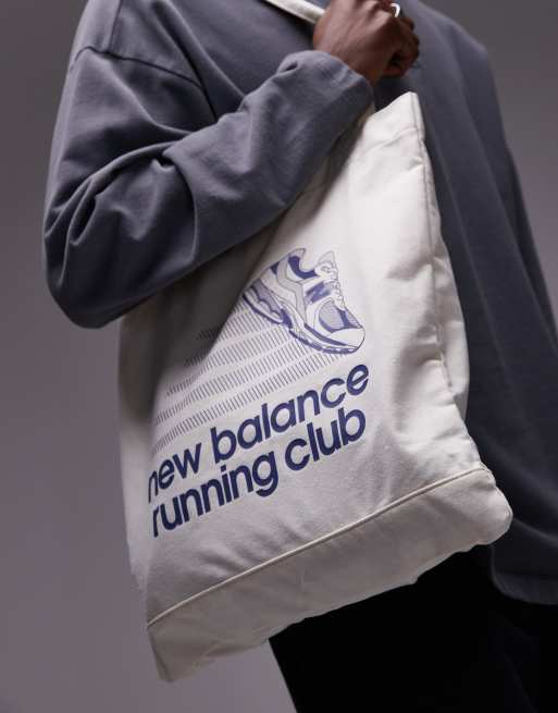 New Balance - Tote tas van canvas met 'Running Club'-print, 3 van 3
