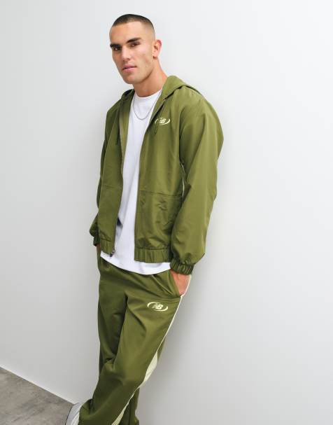 New Balance - Trackside - Chaqueta verde deportivo de tejido liso - view 1