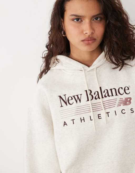 New Balance - Trackside - Felpa con cappuccio beige in pile, 3 di 4