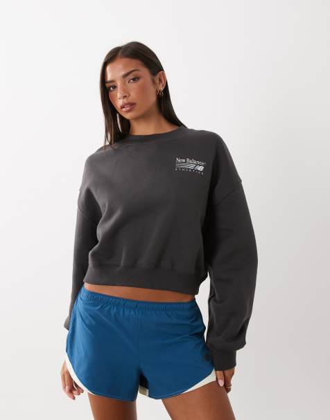 New Balance Trackside fleece crew in black cement - view 1