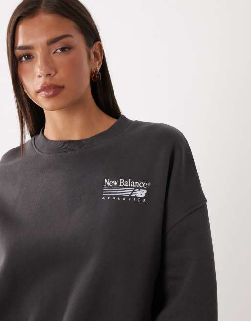 New Balance Trackside fleece crew in black cement, 3 of 4