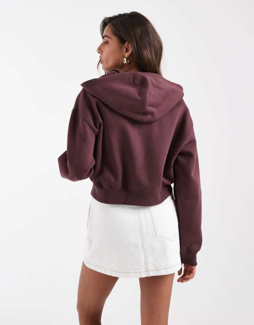 New Balance trackside fleece full zip hoodie in brown, 4 of 4