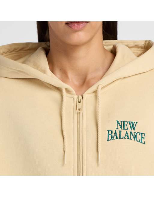 New Balance Trackside fleece full zip in toasted sesame, 4 of 4