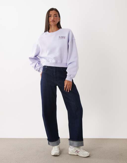 New Balance Trackside Fleece mit Rundhalsausschnitt in Smoked Violet, 2 von 4