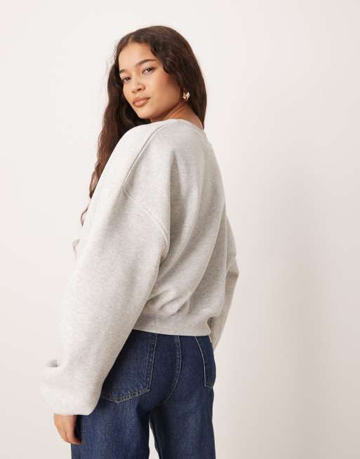 New Balance trackside fleece sweatshirt in heather grey, 4 of 4
