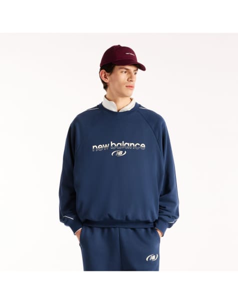 New Balance Trackside french terry crew in nb navy - view 1