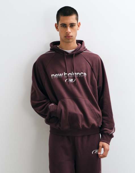 New Balance Trackside french terry hoodie in cherry leather - view 1