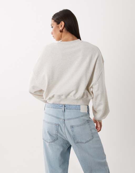 New Balance Trackside french terry sweatshirt in beige, 4 van 4