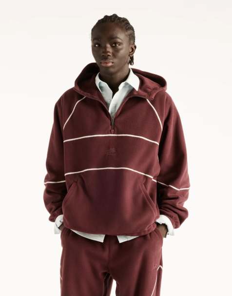 New Balance Trackside hoodie van polar fleece in kersenleer - view 1