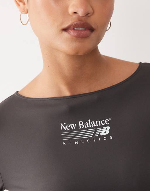 New Balance Trackside langärmeliger Body in black cement, 2 von 4